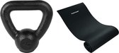 Tunturi - Fitness Set - Fitnessmat 160 x 60 x 0,7 cm -Kettlebell 4 kg