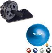 Tunturi - Fitness Set - Trainingswiel - Gymball Blauw 65 cm