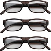 Leesbril bruin mat +1,50 - 3 stuks
