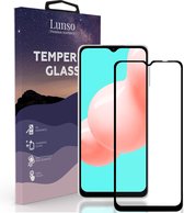 Lunso - Geschikt voor Samsung Galaxy A32 5G - Gehard Beschermglas - Full Cover Screenprotector - Black Edge