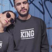 King / Queen Stripes Trui (King - Maat S) | Koppel Cadeau | Valentijn Cadeautje voor hem & haar