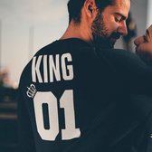 King / Queen 01 Trui (King - Maat XS) | Koppel Cadeau | Valentijn Cadeautje voor hem & haar