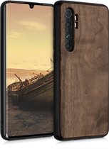 kwmobile telefoonhoesje voor Xiaomi Mi Note 10 Lite - Hoesje met bumper in donkerbruin - Back cover - walnoothout