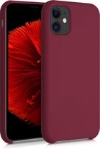 kwmobile telefoonhoesje geschikt voor Apple iPhone 11 - Hoesje met siliconen coating - Smartphone case in rabarber rood