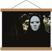 Schoolplaat – Wit Masker in het Bos - 40x30cm Foto op Textielposter (Wanddecoratie op Schoolplaat)