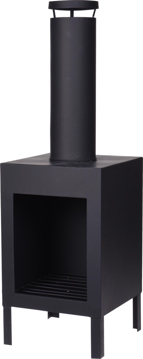 Bol.com Relaxwonen - Sfeerhaard - Tuinhaard - Vuurkorf - Zwart - 30x30x100 cm aanbieding