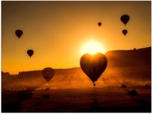 Poster – Luchtballonnen tijdens Zonsondergang - 40x30cm Foto op Posterpapier