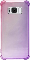 ADEL Siliconen Back Cover Softcase Hoesje Geschikt voor Samsung Galaxy S8 - Kleurovergang Roze Paars