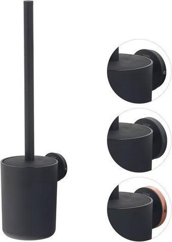 Tiger Urban - Toiletborstel met houder - Zonder boren met TigerFix (apart verkrijgbaar) - Zwart - Tiger