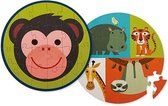 Ronde Puzzel Monkey Friends (24pcs) – 2 zijdig