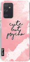 Casetastic Samsung Galaxy A72 (2021) 5G / Galaxy A72 (2021) 4G Hoesje - Softcover Hoesje met Design - Cute But Psycho Pink Print