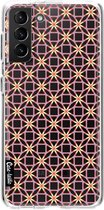 Casetastic Samsung Galaxy S21 Plus 4G/5G Hoesje - Softcover Hoesje met Design - Geometric Lines Sweet Print