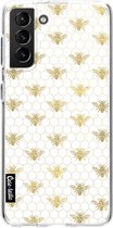 Casetastic Samsung Galaxy S21 Plus 4G/5G Hoesje - Softcover Hoesje met Design - Golden Honey Bee Print