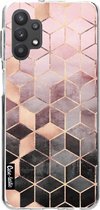 Casetastic Samsung Galaxy A32 (2021) 5G Hoesje - Softcover Hoesje met Design - Soft Pink Gradient Cubes Print