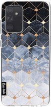 Casetastic Samsung Galaxy A52 (2021) 5G / Galaxy A52 (2021) 4G Hoesje - Softcover Hoesje met Design - Blue Hexagon Diamonds Print