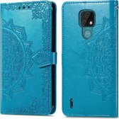 iMoshion Mandala Booktype Motorola Moto E7 hoesje - Turquoise