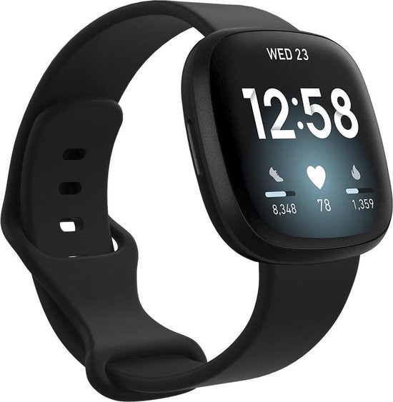 Fitbit Versa 3 Bandje Siliconen - Fitbit Sense Bandje - iMoshion Siliconen Smartwatch Bandje - Zwart