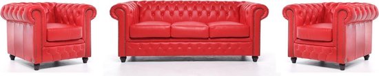Chesterfield Original Rouge 1 + 1 + 3 places