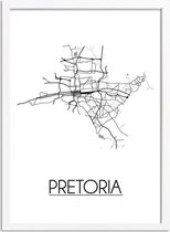 Pretoria Plattegrond poster A2 + fotolijst wit (42x59,4cm) DesignClaud