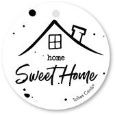 Tallies Cards - kadokaartjes  - bloemenkaartjes - Home sweet home - Black&White - set van 5 kaarten - welkom thuis - 100% Duurzaam