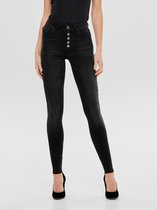 Only ONLBLUSH HW BUTTON JEANS - Black DNM Black