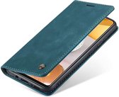 CASEME Samsung Galaxy S21 Ultra Retro Wallet Hoesje Blauw
