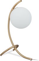 Relaxdays tafellamp goud - nachtlamp - E27 fitting - design - lamp woonkamer - sfeerlamp