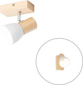 QAZQA thorin - Landelijke Wandlamp voor binnen - 1 lichts - D 170 mm - Wit -  Woonkamer | Slaapkamer | Keuken