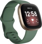 Shop4 - Fitbit Versa 4 Bandje - Fitbit Versa 3 Bandje - Fitbit Sense 2 Bandje - Fitbit Sense Bandje - Large Siliconen - Donker Groen