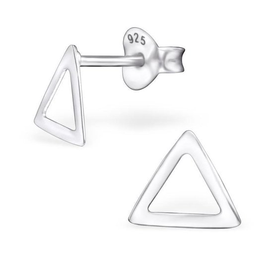 Aramat jewels ® - 925 sterling zilveren oorbellen driehoek open