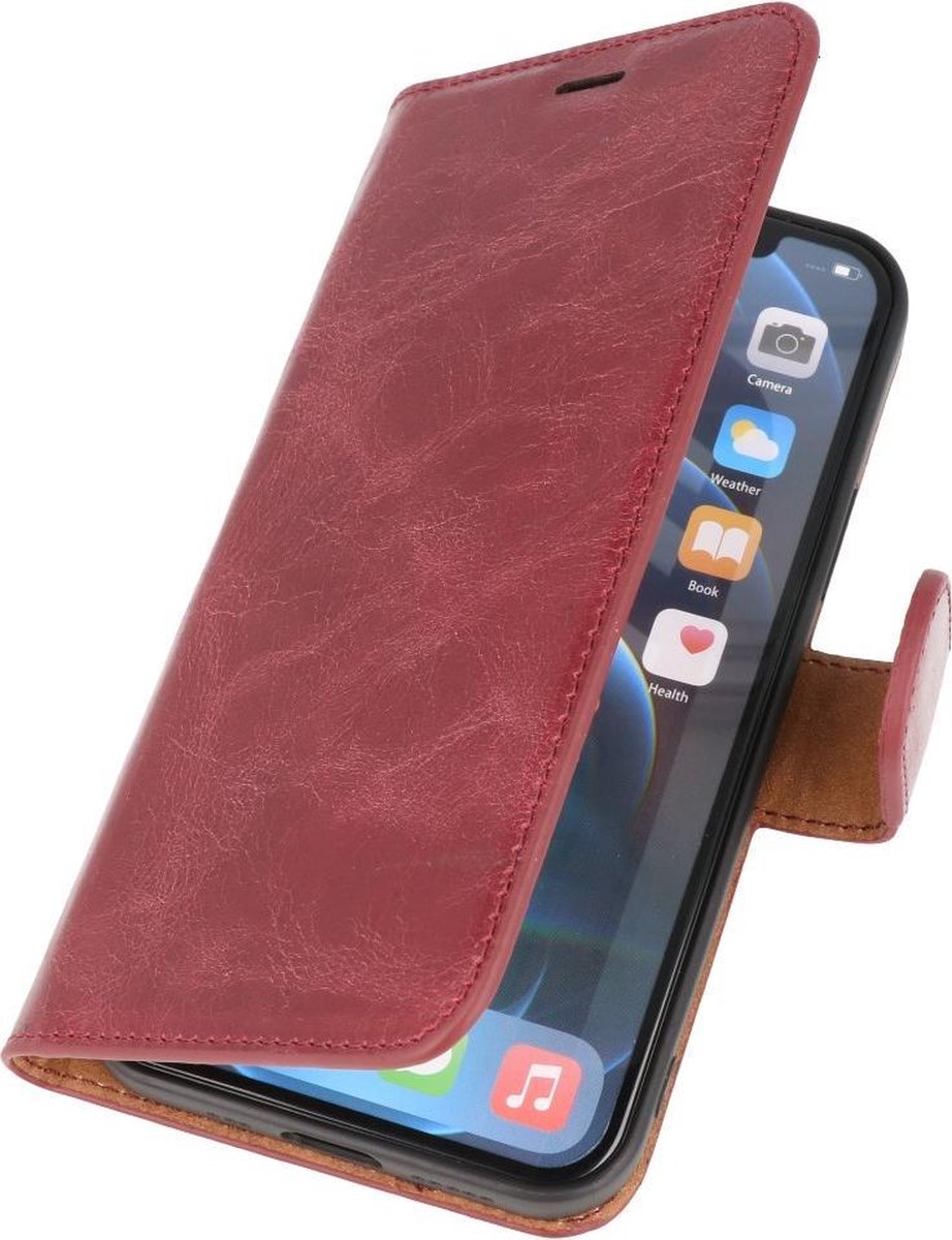 DiLedro iPhone 12 Pro Max Hoesje Bookcase Shock Proof - Marble Red