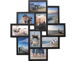 Fotolijst - Henzo - Holiday Gallery - Collagelijst voor 10 foto's - Fotomaat 10x15 cm - Zwart