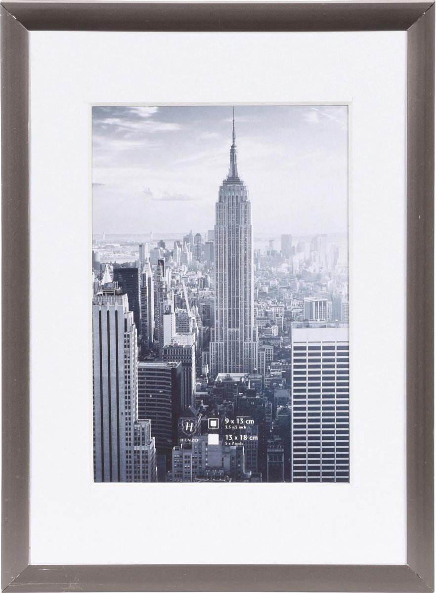 Henzo Fotolijst - Henzo - Manhattan - Fotomaat 13x18 cm - Donkergrijs