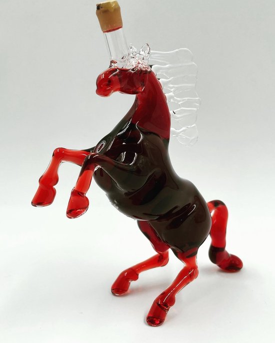Voorlopige Bedankt Zijn bekend JMP Gifts - Exclusieve handgemaakte fles van een staand paard 0,75L (ROOD)  - Decoratie... | bol.com