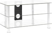 vidaXL Tv-meubel 75x40x40 cm gehard glas transparant