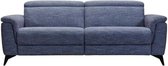 MELBOURNE 3-zitsbank met 1 elektrische relax - Lichtblauwe stof - L 208 x D 108 x H x 79 cm