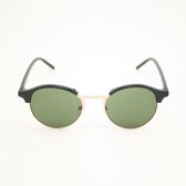Dames Zonnebril - Ronde Zonnebril - Zwart - Groene Glazen - UV400