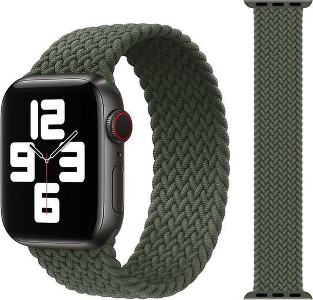 Gevlochten solo band - inverness groen - Geschikt voor Apple Watch | bol.com