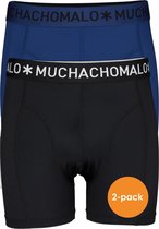 Muchchomalo microfiber boxershorts (2-pack) - heren boxers normale lengte - zwart en blauw - Maat: M
