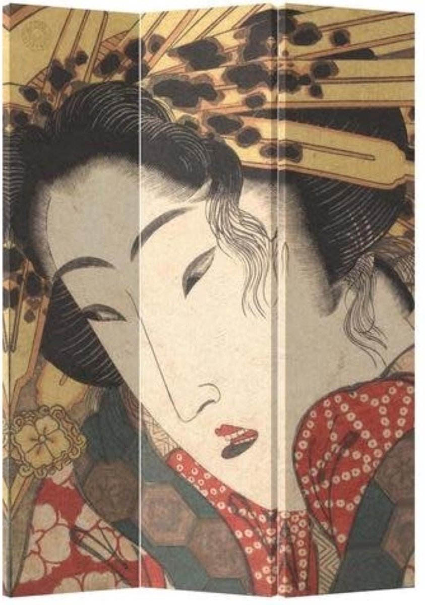 Fine Asianliving Japans Kamerscherm Oosters Scheidingswand B120xH180cm 3 Panelen Japanese Geisha
