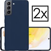 Samsung Galaxy S21 Plus Hoesje Cover Siliconen Case Donker Blauw - 2x
