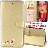 EmpX Telefoonhoesje - Book Case - Geschikt Voor Samsung Galaxy S7 Edge Plus - Goud