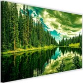 Schilderij Alpen meer, 2 maten, groen, Premium print