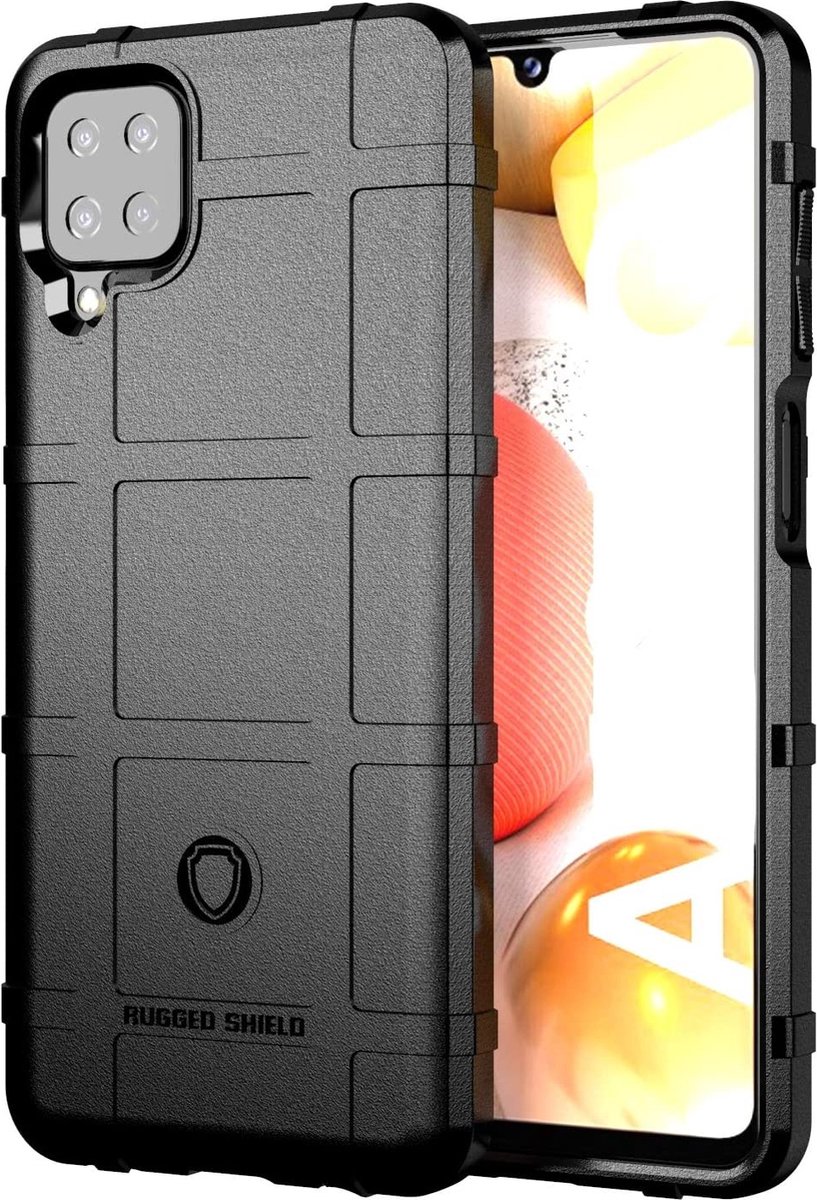 ShieldCase Rugged Shield hoesje geschikt voor Samsung Galaxy A12 - schokbestendig hoesje - Rugged Shield case geschikt voor Galaxy A12 hoesje - zwart