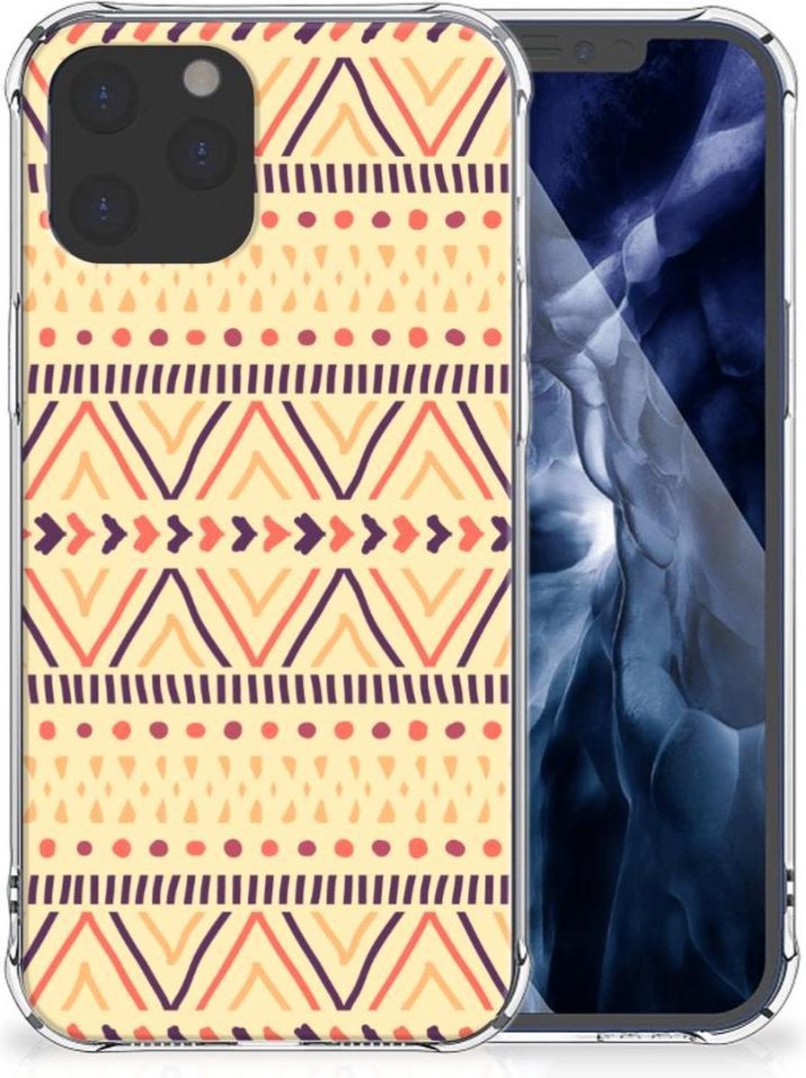 Back Cover voor iPhone 12 Pro Max Doorzichtige Silicone Hoesje Aztec Yellow