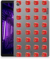 Back cover met naam Lenovo Tab M10 HD (2de generatie) Hoesje Paprika Red met doorzichte zijkanten