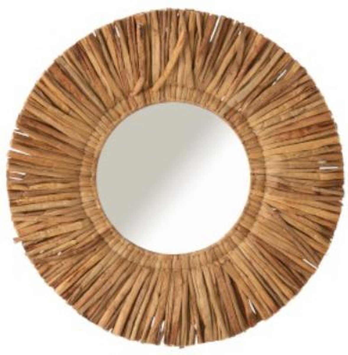 J-line Spiegel Maurice - Rond Rotan - Grass Mirror Round Bamboe - | bol.com