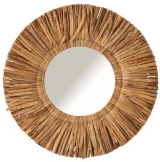 J-line Spiegel Maurice - - Rotan - Grass Mirror Round - Bamboe - Boho... | bol.com