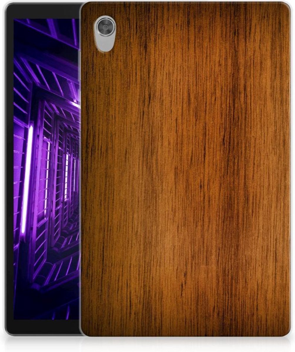 Back Cover voor Lenovo Tab M10 HD (2de generatie) Silicone Tablet Hoes Donker Hout