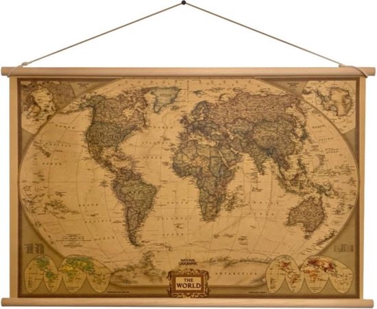 Ruilhandel flauw Afhankelijk National Geographic - Grote Wereldkaart - Landkaart - Schoolkaart 75 x 50  CM -... | bol.com